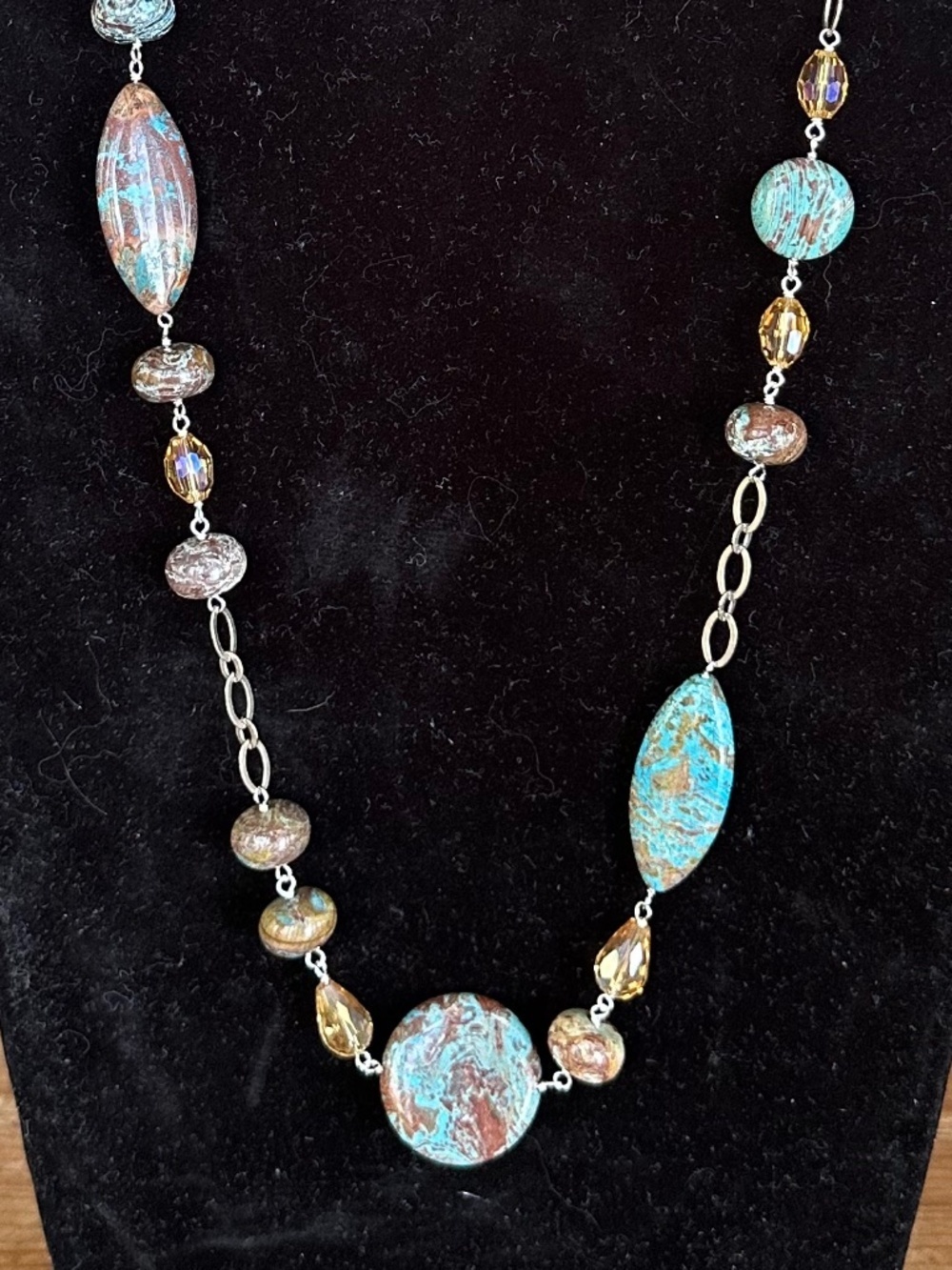 ✨ Boho-Chic Imperial Jasper Statement Necklace - Picture 2 of 15